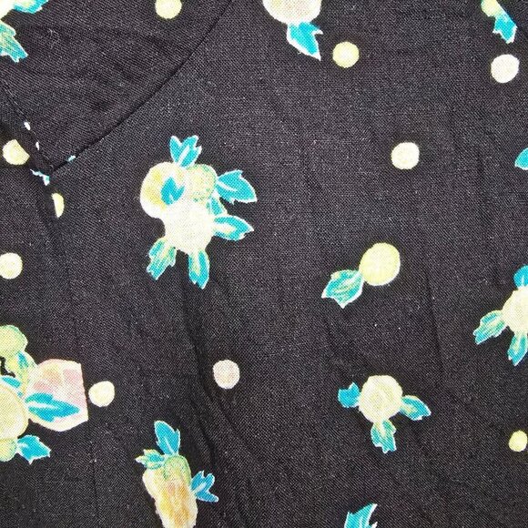 Free‎ People Womens Like A Lady Mini Dress Black Floral Tie Back Size Small Boho - Picture 4 of 15